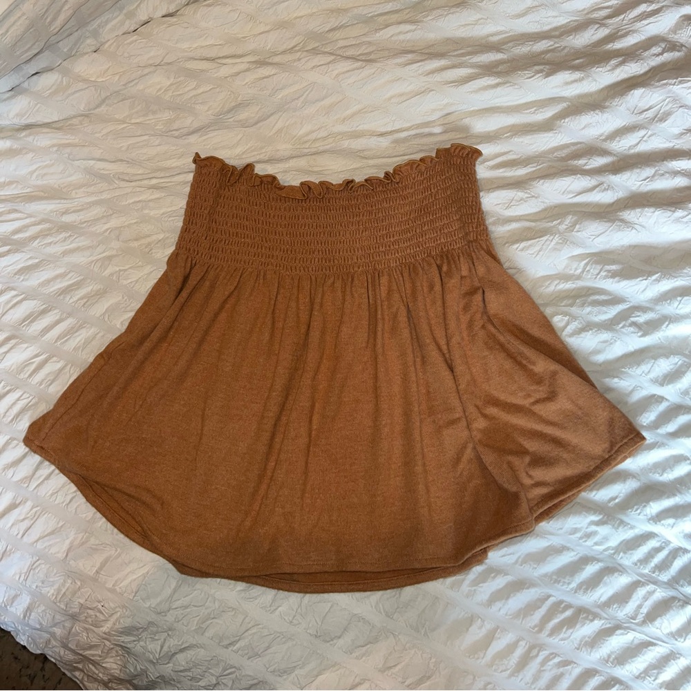 Smocked waist mini skirt